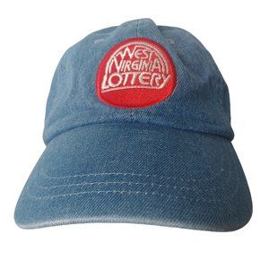 West Virginia Lottery Blue Denim Cap Adjustable Strap Back Hat Embroidered Logo